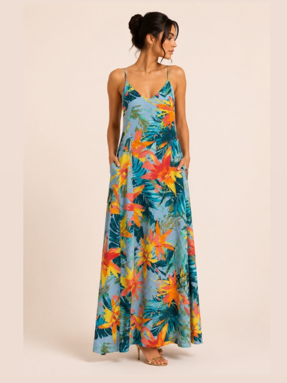NWT Nicole Miller Floral Maxi Dress